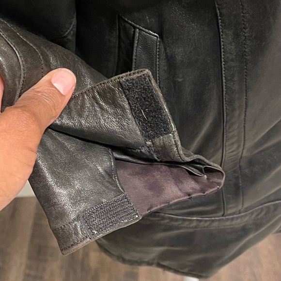 Marc Buchanan for Tannery West Vintage Leather and Fur Wide Collar Style Jacket - Picture 8 of 16